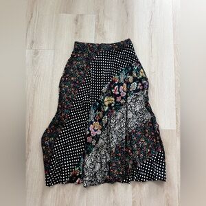 Christina Black and Green Floral Skirt
